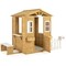 Outdoor Wooden Playhouse for Kids with Bench, Mailbox, and Serving Stations